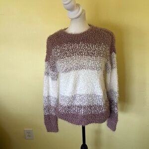 So Cozy Women's Sweater in Purple and White Size XS